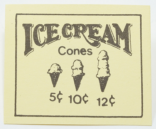 Dollhouse Miniature Ice Cream Sign